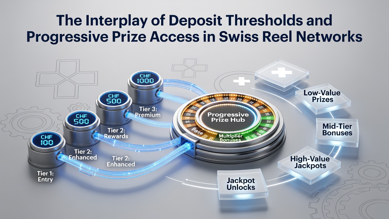 The Interplay of Deposit Thresholds and Progressive Prize Access in Swiss Reel Networks